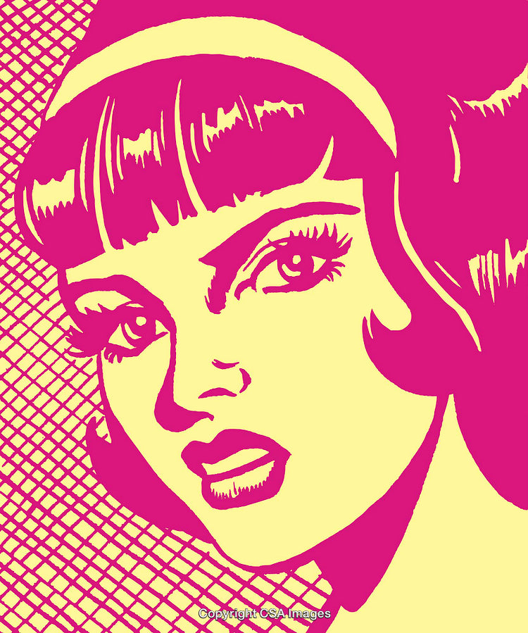 Vibrant Pop Art Style Portrait of a Woman With Bold Colors
