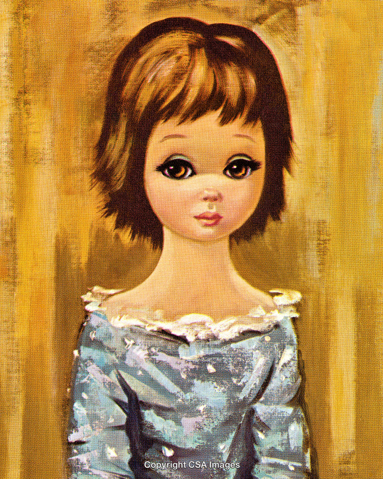 Vintage Styled Portrait of a Young Girl With Thoughtful Expression