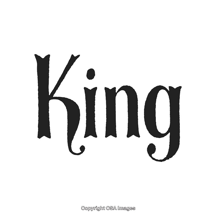 Elegant Typography Text Displaying the Word 'King' on White Background