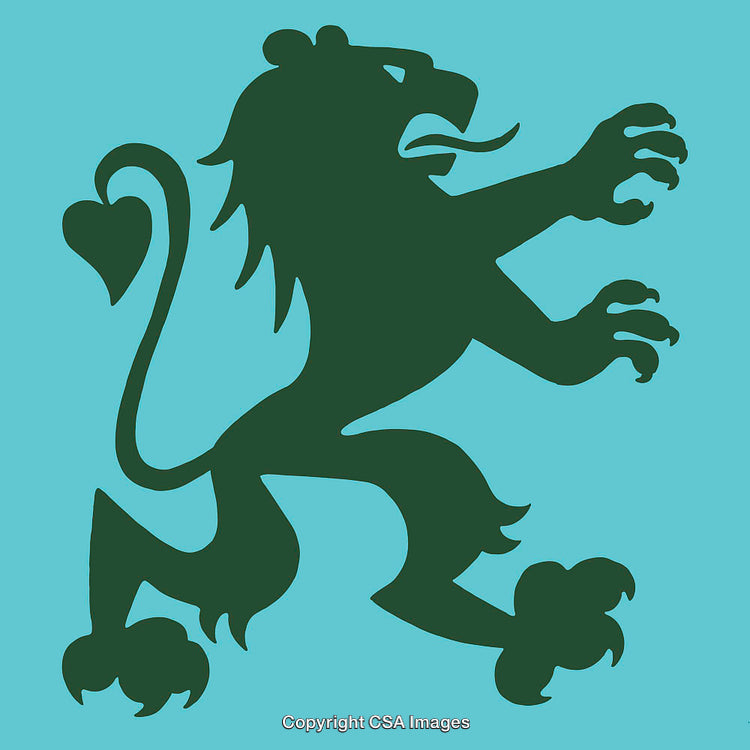 Silhouette of a Lion Against a Vibrant Background