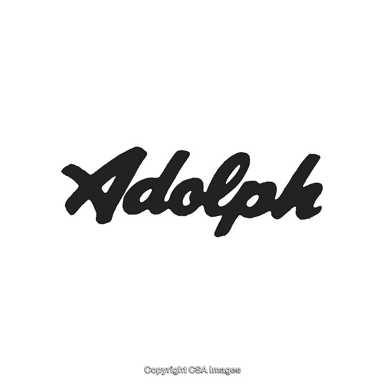 Stylish Cursive Graphic Reading Adolph in Black on White Background