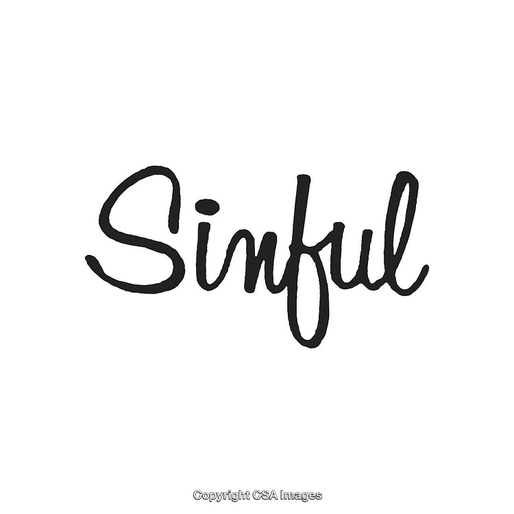 Sinful Handwritten Text in Stylish Font on White Background for Design Projects