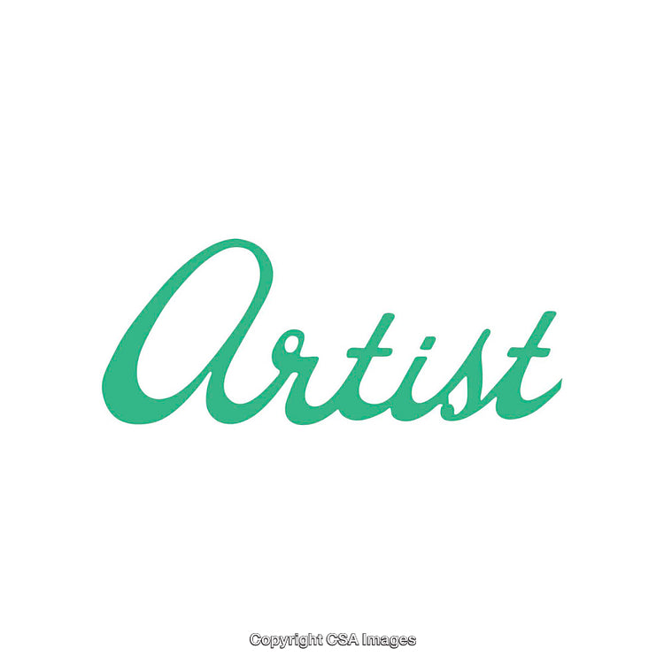 Elegant Green Decorative Text Displaying the Word 'Artist' in Cursive Style