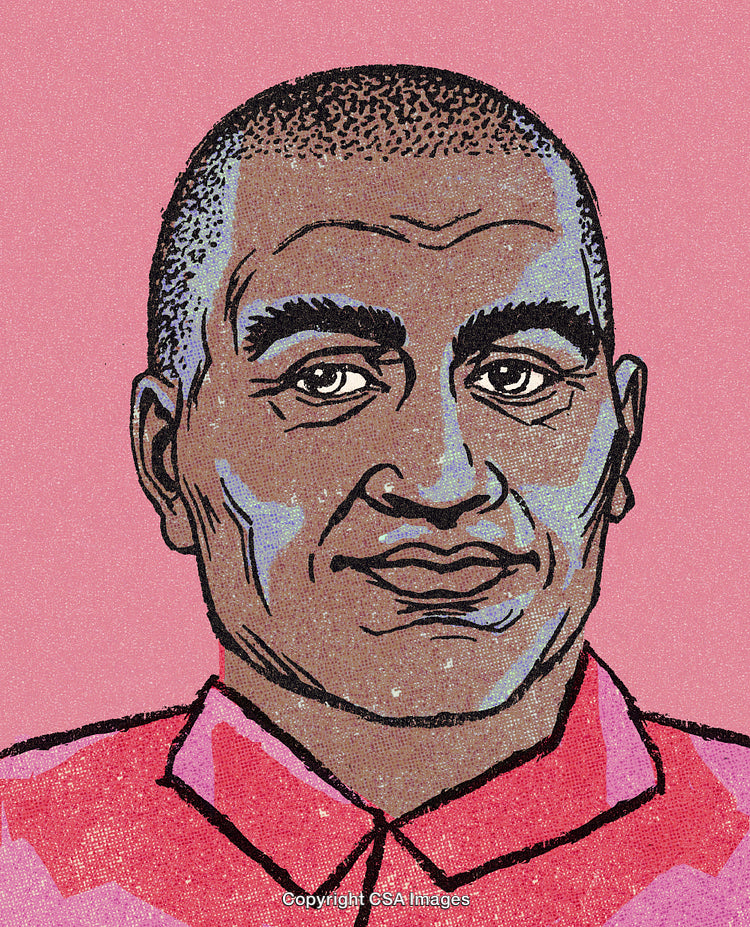 Vibrant Hand-Drawn Portrait on Pink Background Featuring Artistic Touches