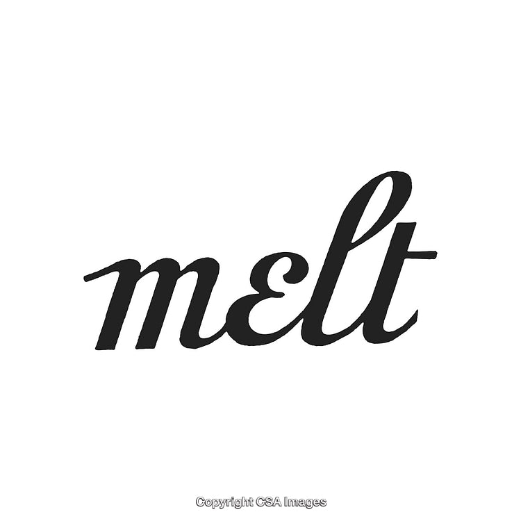 Stylized Script Logo Artwork Featuring the Word 'Melt' in Cursive Text