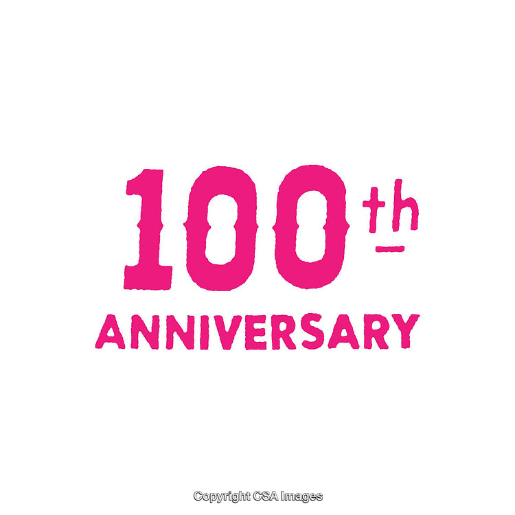 Bold Pink Text Celebrating A 100th Anniversary Milestone
