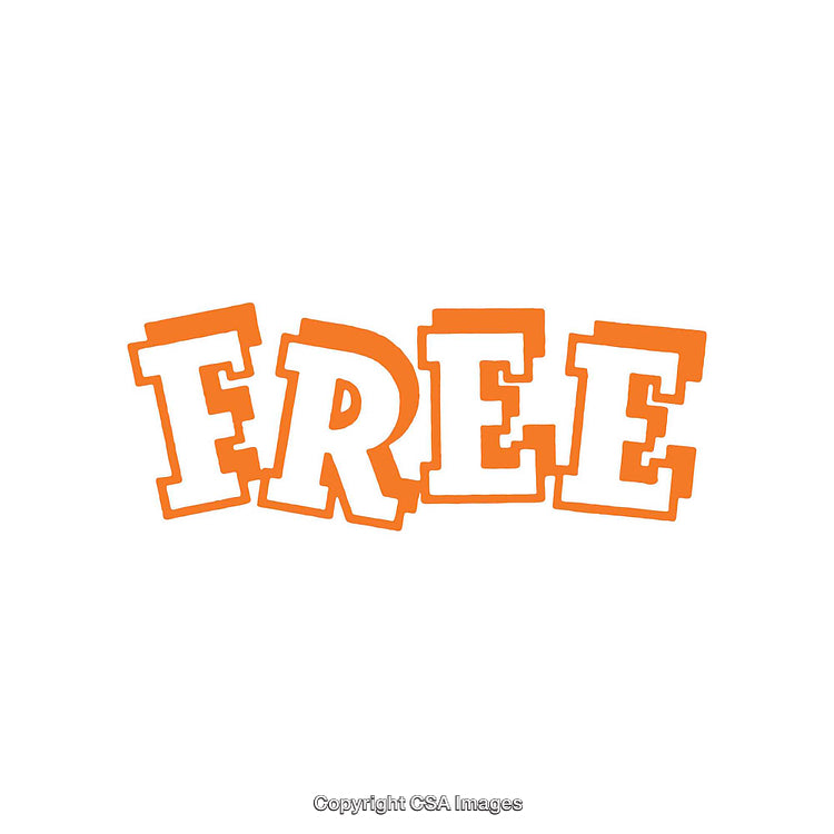 Bold Text Design Displaying the Word Free in Orange Letters