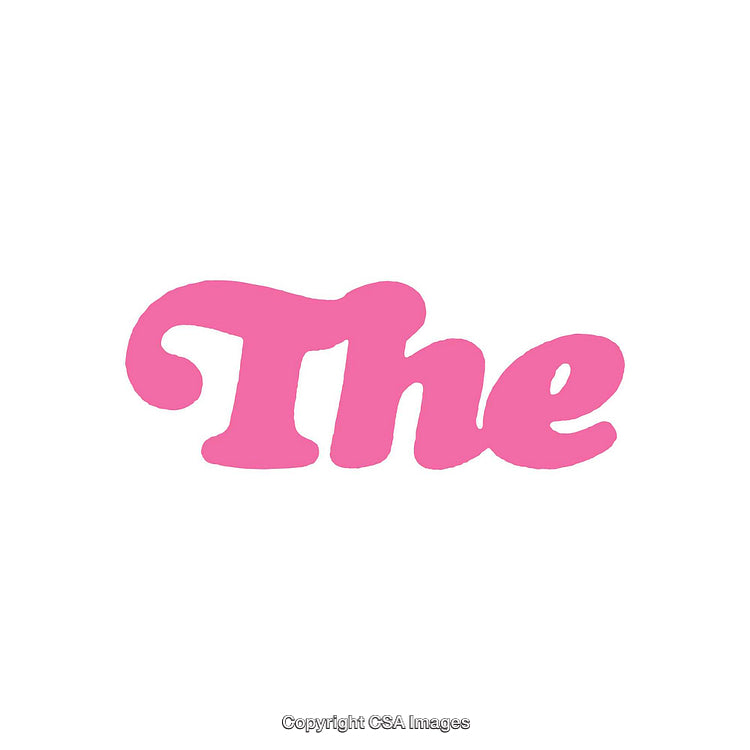 Pink Script Font Featuring the Word 'The' on a White Background