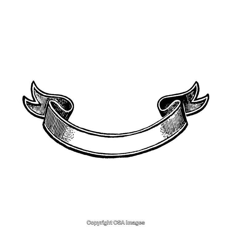 Vintage Styled Black and White Banner Decoration Illustration