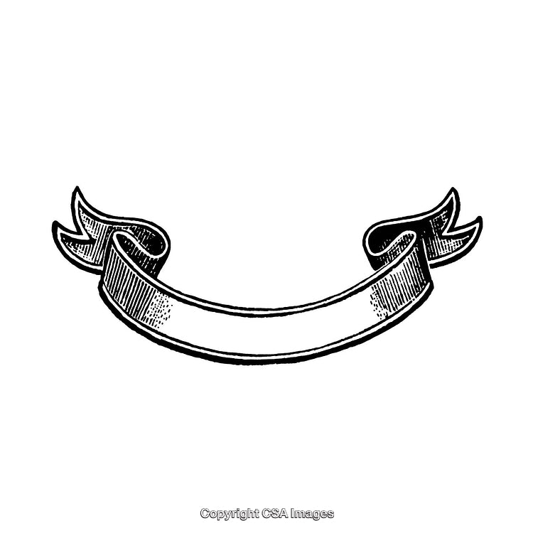 Vintage Styled Black and White Banner Decoration Illustration
