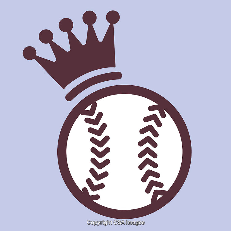 Illustration of a Crowned Baseball Representing Sport Excellence and Leadership