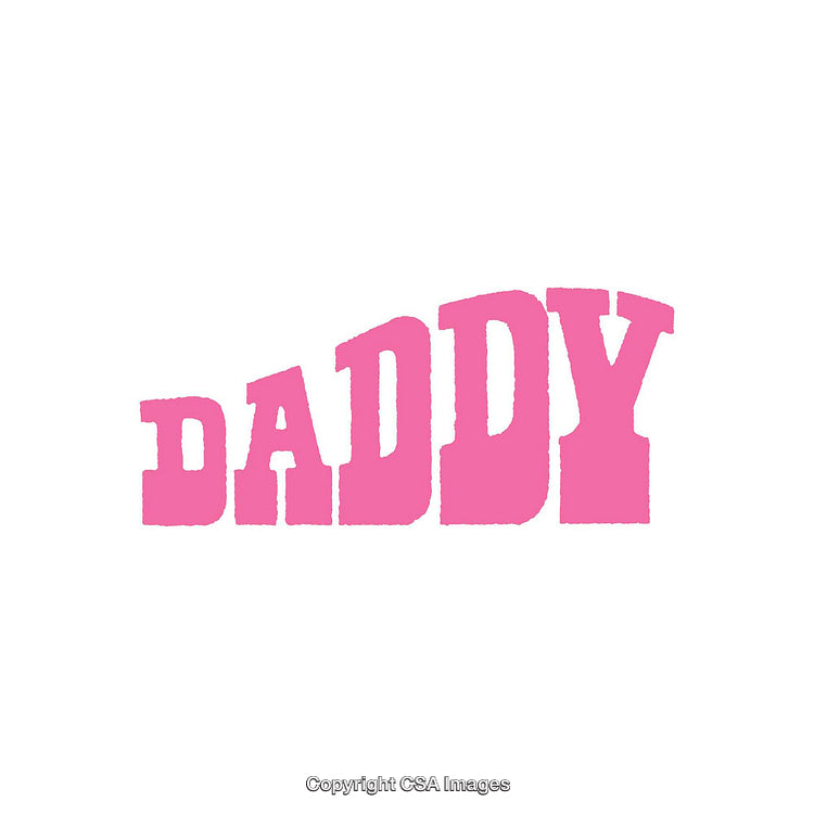 Bold Pink Typography Spelling the Word Daddy Against White Background