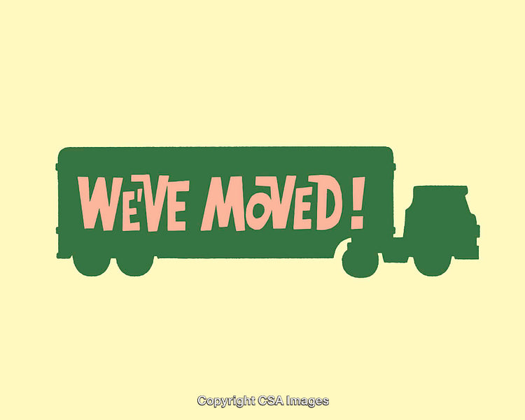 Creative Illustration of Moving Announcement with Bold Lettering
