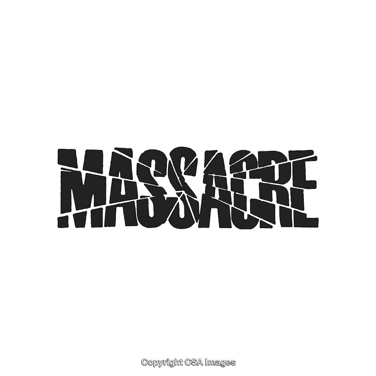 Distressed Black Typography Design with the Word Massacre and Split Effect