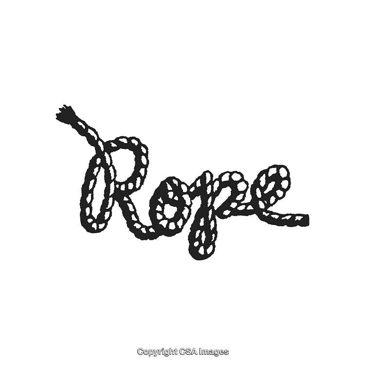 Hand-Drawn Black and White Illustration of Rope Text Art