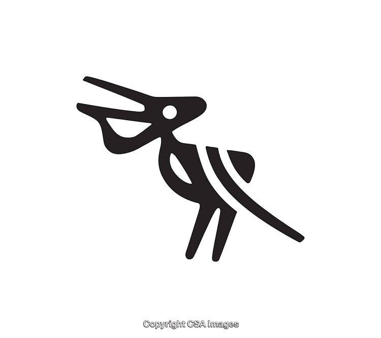 Minimalistic Black and White Line Art Design of Abstract Animal