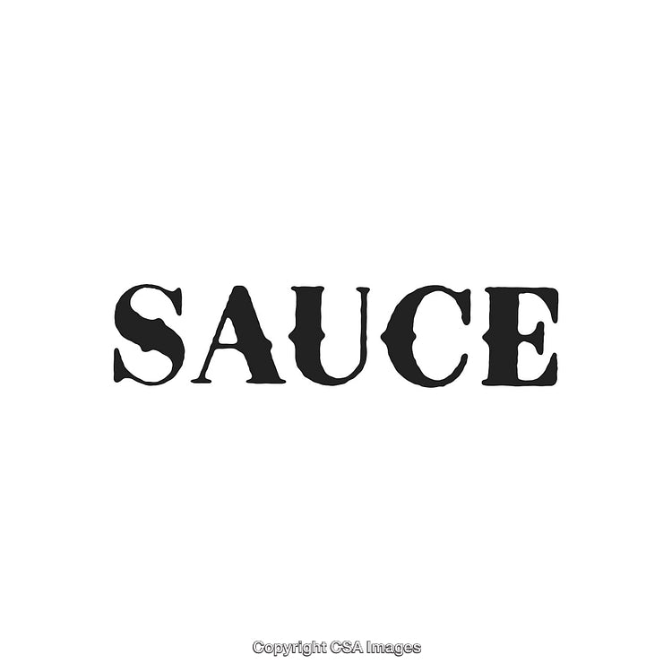 Vintage Style 'Sauce' Typography Design on White Background