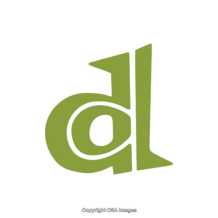 Minimalistic Green Letter D on White Background Symbolic Art Design