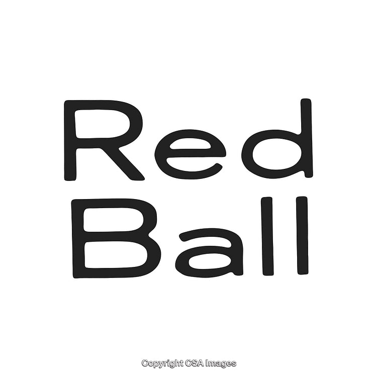 Minimalistic Typography Featuring the Words 'Red Ball' on White Background