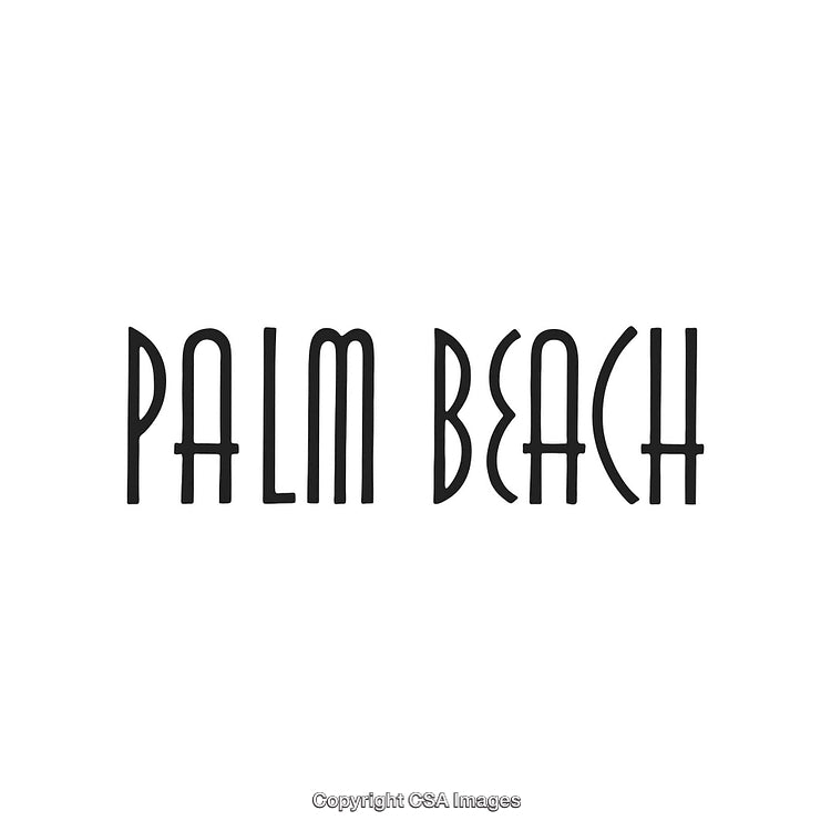 Elegant Art Deco Typographic Design Featuring Palm Beach Text