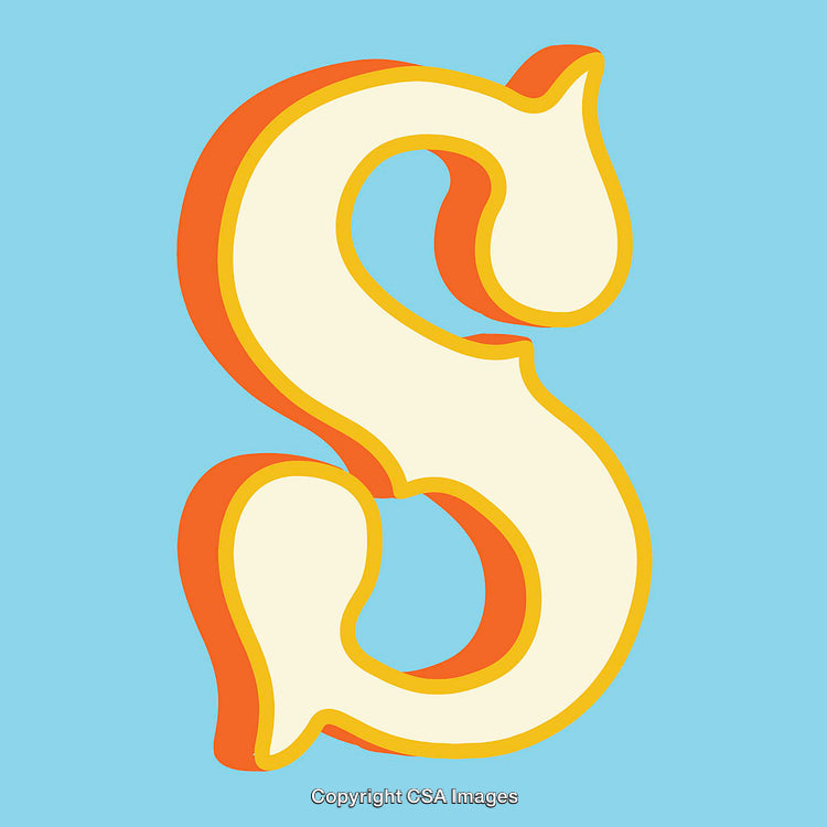 Vivid Artistic Illustration of the Letter S in a Bold Color Palette