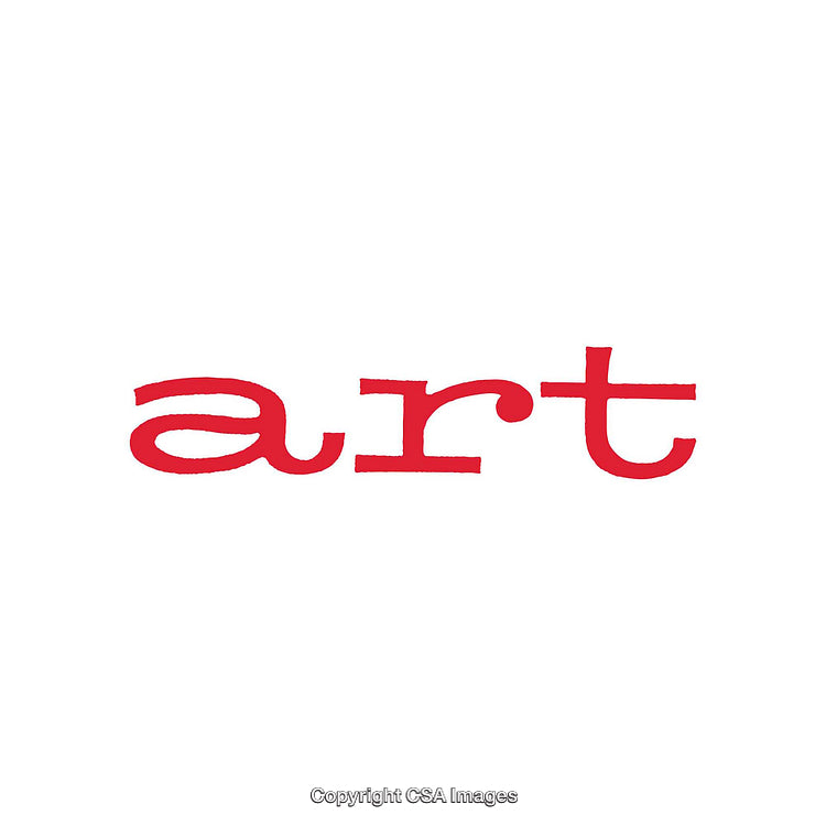 Minimalistic Red Lettering Depicting the Word 'Art' on White Background