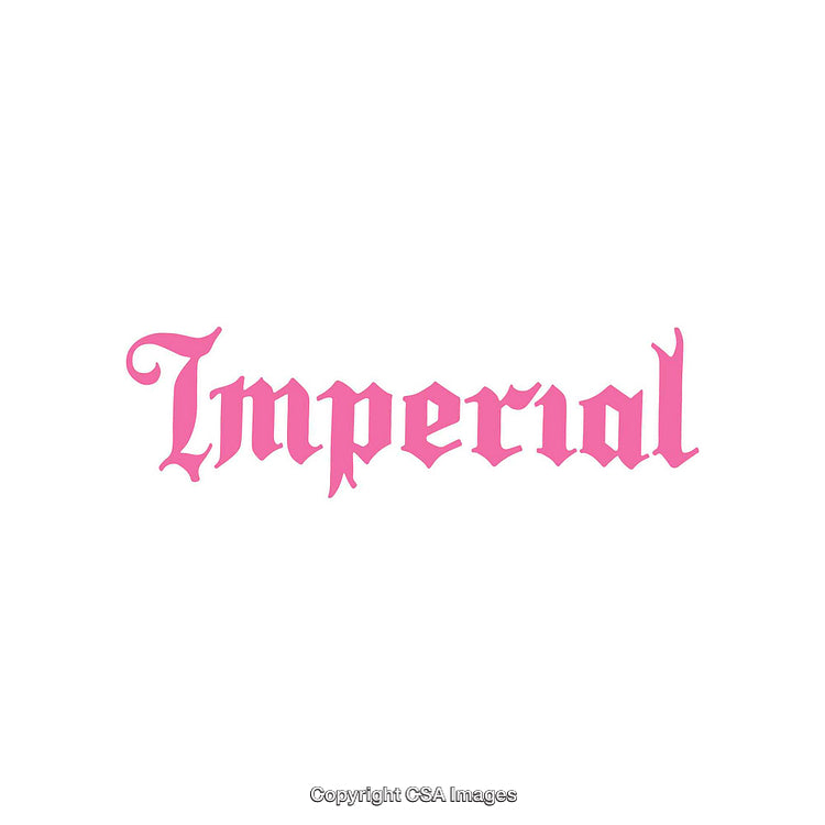 Pink Gothic Word Art Featuring the Text 'Imperial' on a White Background