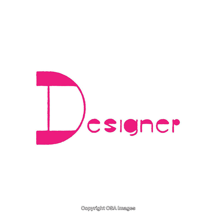 Modern Minimalist Designer Logo with Bold Pink Typography on White Background