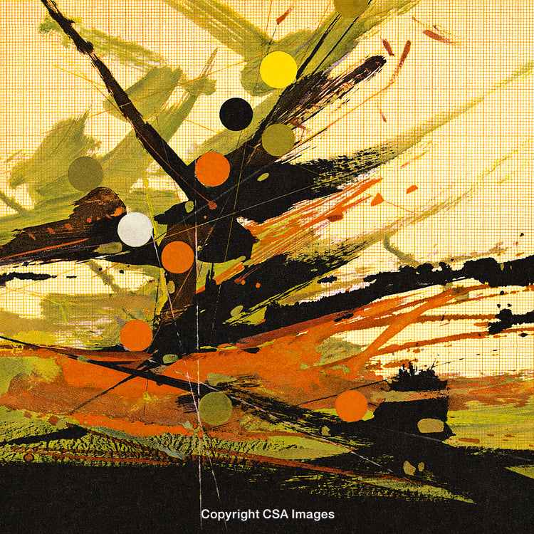 Abstract Expressionist Painting with Vivid Colors and Dynamic Shapes on Canvas
