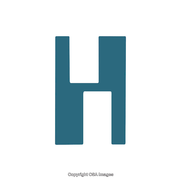 Bold Uppercase Letter H on a White Background