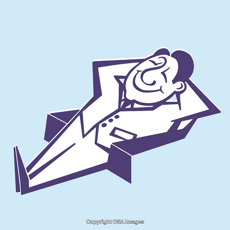 Relaxed Businessperson Reclining in a Cartoonish Illustration Style