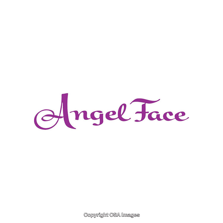 Elegant Purple Angel Face Logo with Scripted Font Design