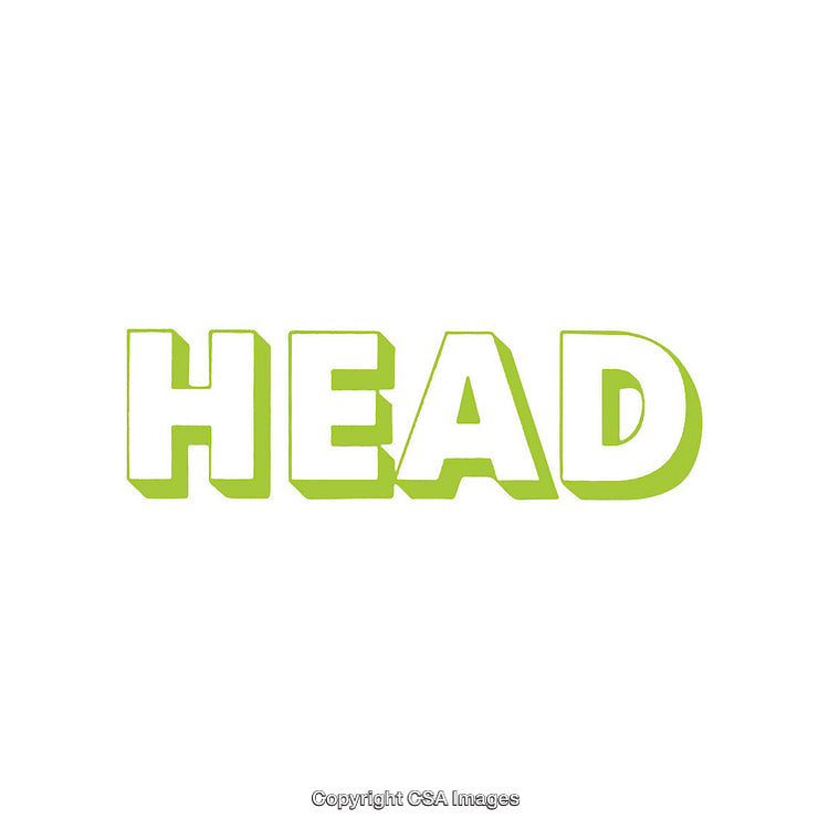 Green Text Reading 'Head' in Bold on White Background