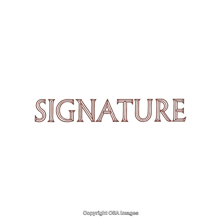 Text Styled Word 'Signature' on a Plain White Background