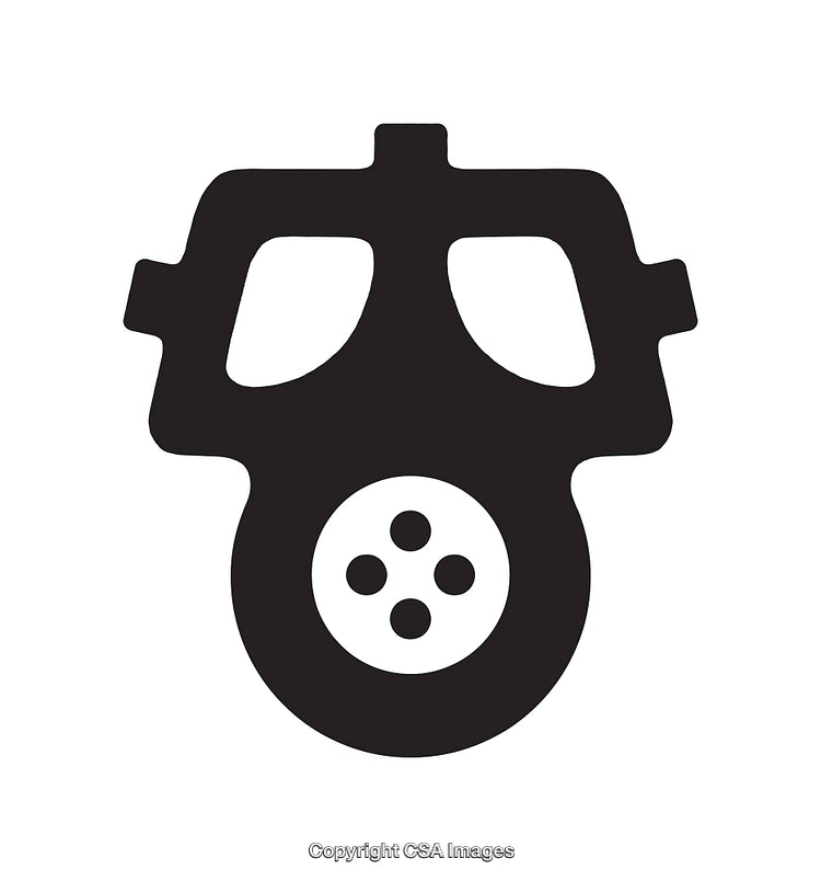 Black And White Gas Mask Icon On White Background