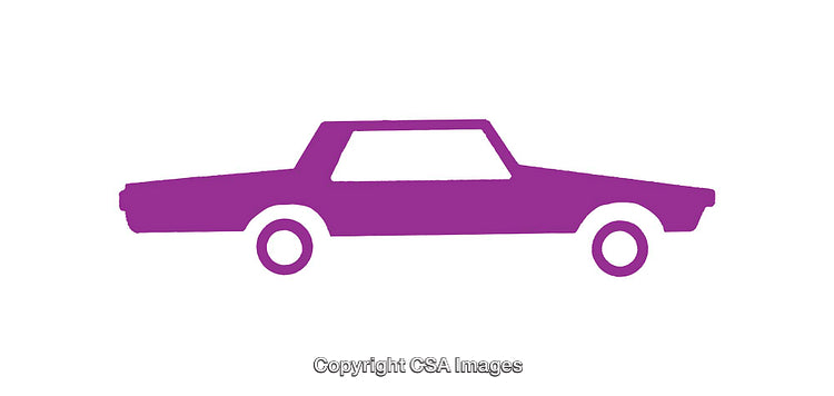 Purple Silhouette of a Vintage Car Icon Isolated on White Background