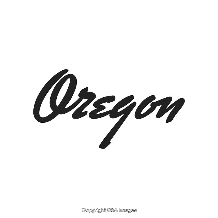 Stylish Calligraphy Design Featuring the Word 'Oregon' in Black Script