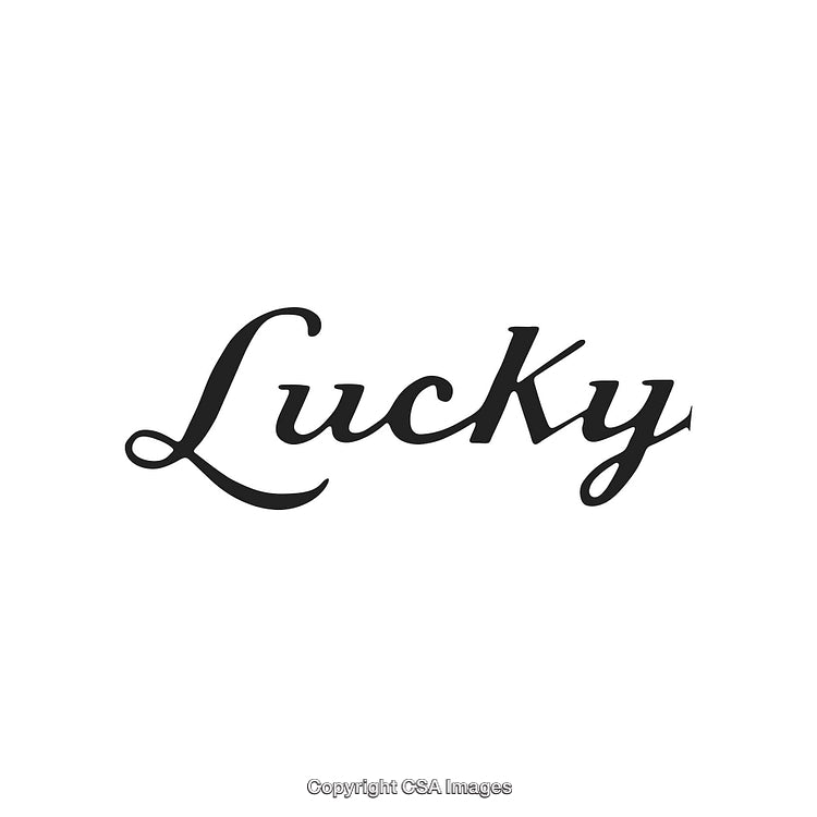Stylish Calligraphy of the Word 'Lucky' in Elegant Script Font
