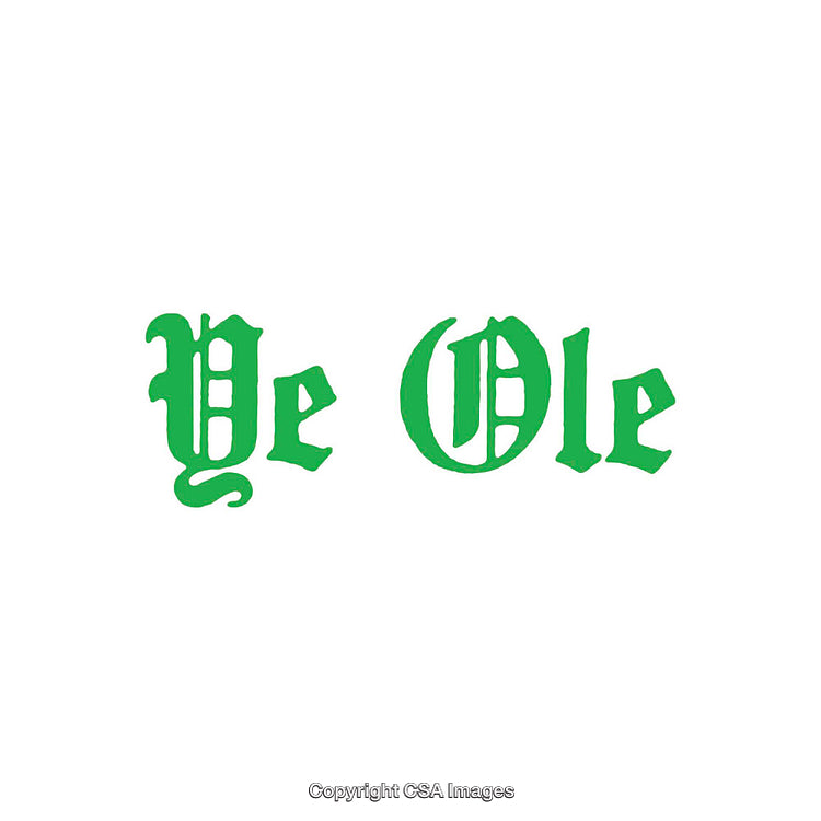 Green Gothic Styled Typography on a White Background