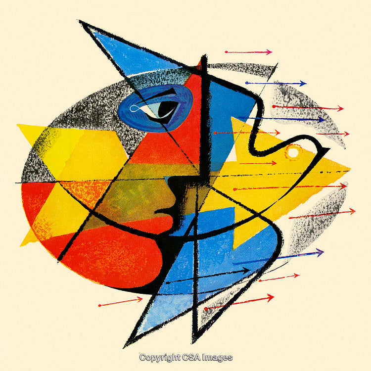 Abstract Geometric Art with Bold Shapes and Vibrant Colors