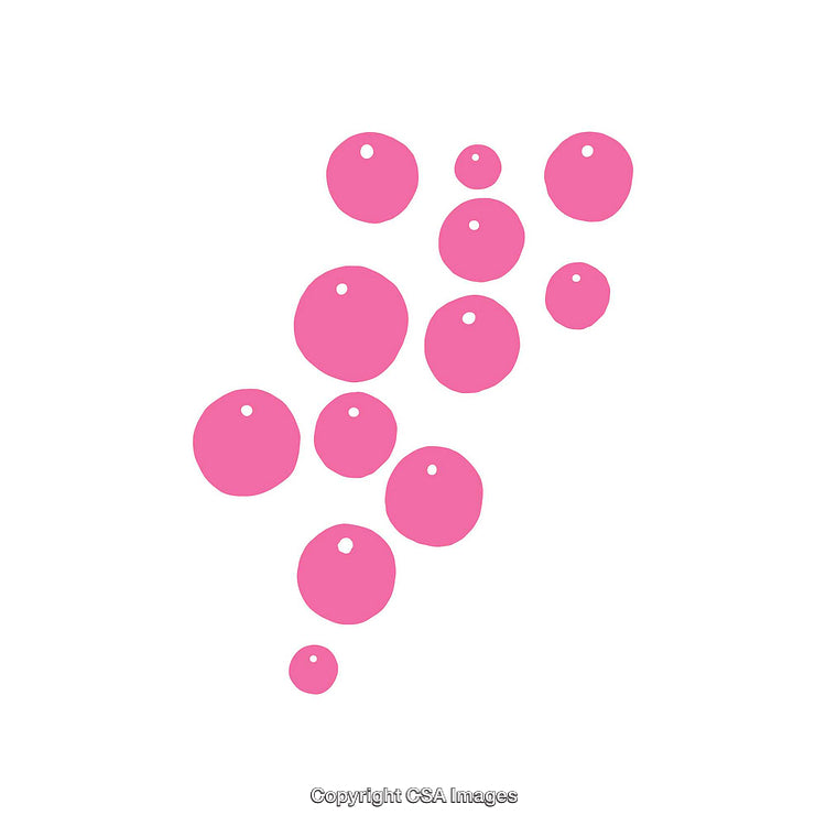 Pink Circular Shapes with White Dots on a White Background