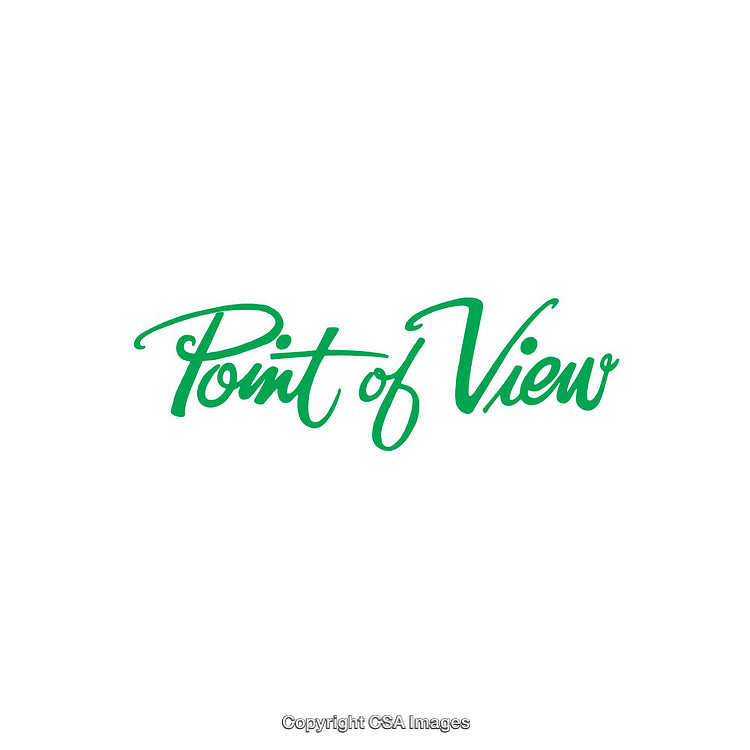 Stylized Calligraphic Text Art of 'Point of View' in Green
