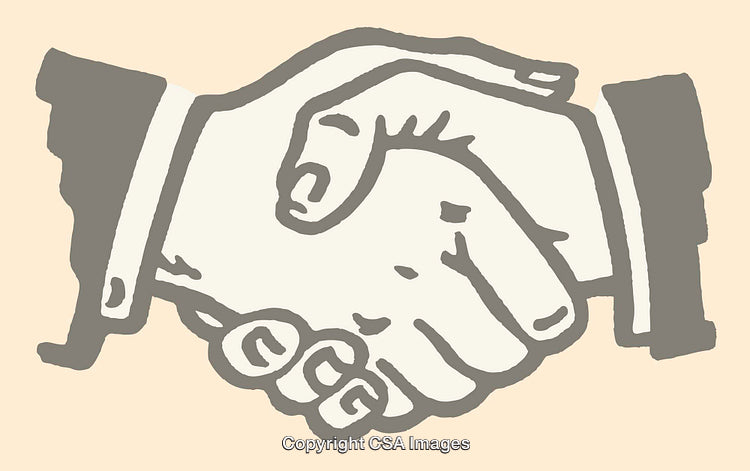 Stylized Line Art Depiction of a Handshake Symbolizing Agreement