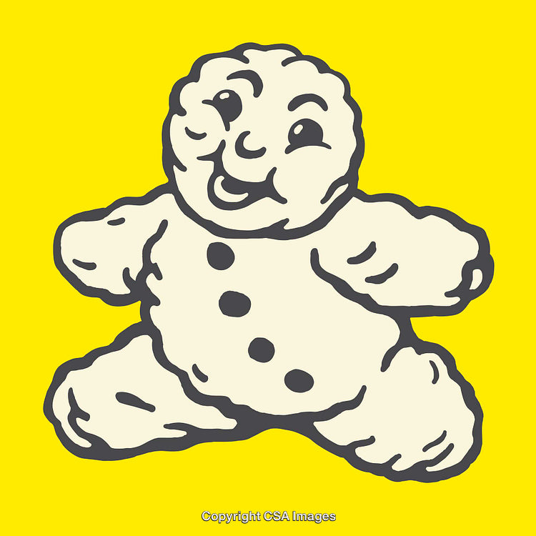 Cute Cartoon Breadlike Character on Bright Yellow Background