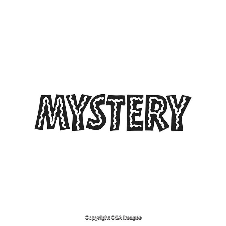 Mystery-Themed Text Design with Wavy Lettering and Minimalist Style
