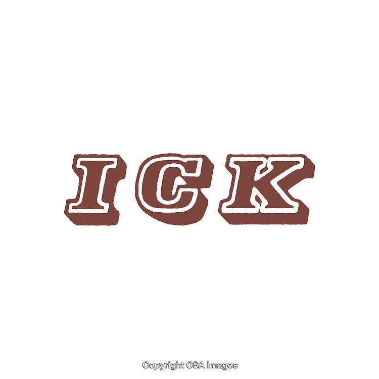 Bold Vintage Typography in Distressed Brown Style Featuring ICK Letters