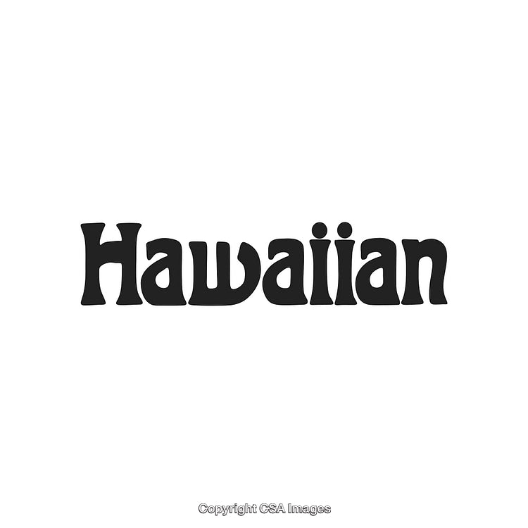 Bold Hawaiian-Inspired Retro Typography Design with Artistic Flair