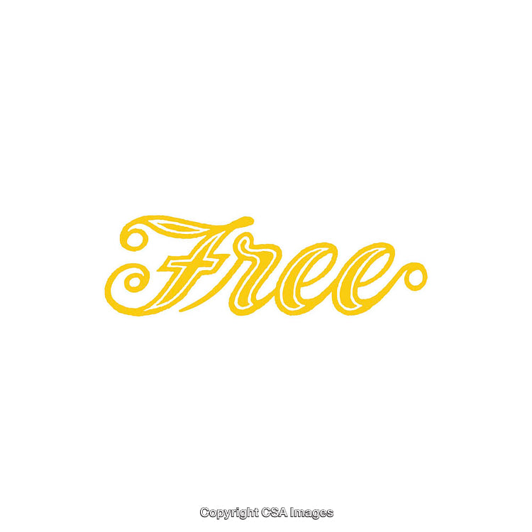 Yellow Script Text Illustration Representing the Concept of Freedom and Free Offer