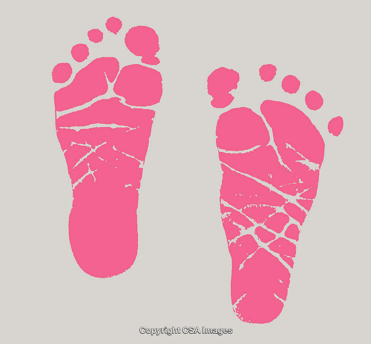 Pink Footprint Illustration Depicting Artistic Impression of Sole Patterns