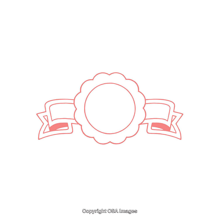 Minimalistic Pink Seal Illustration with Ribbon Shape on White Background